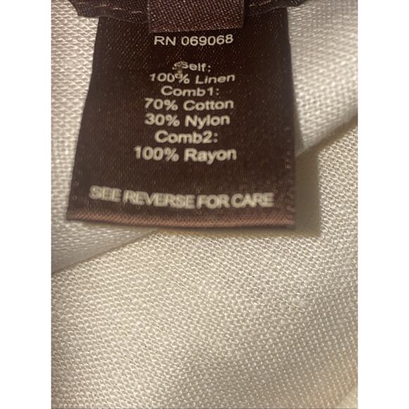 Multiples Petite Small Jacket Womens Cream Linen/lace Long Sleeve Cottagecore - Picture 7 of 9